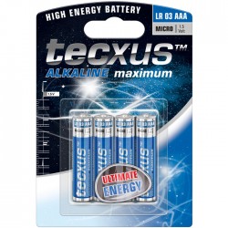 Μπαταρίες TECXUS AAA 1,5V LR03 ALKALINE 11007-LR 03/4ΤΕΜ